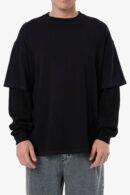 Arts & Industrial Layer Box Fit Oversize Long Sleeve Tee Black