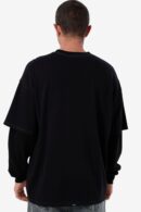Arts & Industrial Layer Box Fit Oversize Long Sleeve Tee Black