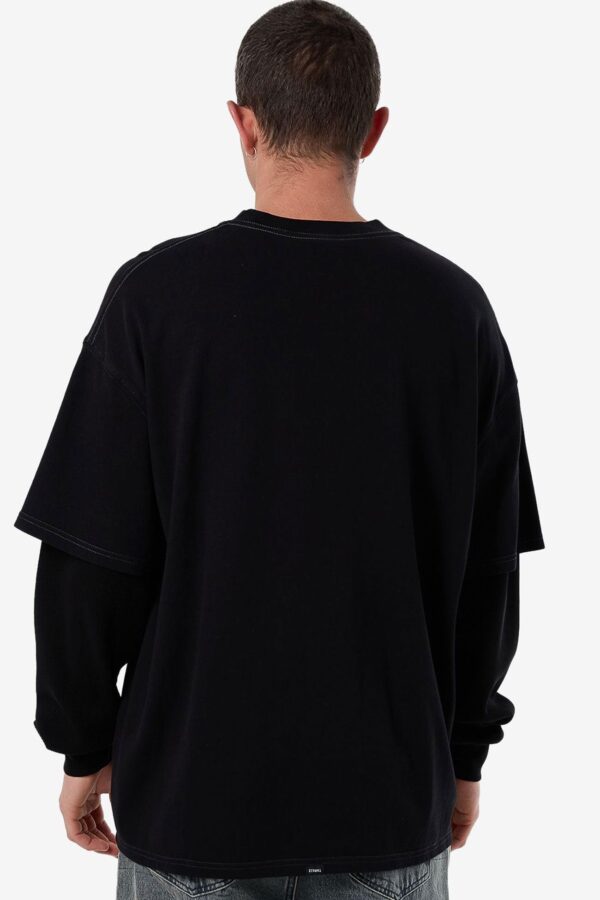 Arts & Industrial Layer Box Fit Oversize Long Sleeve Tee Black - Image 2