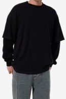 Arts & Industrial Layer Box Fit Oversize Long Sleeve Tee Black