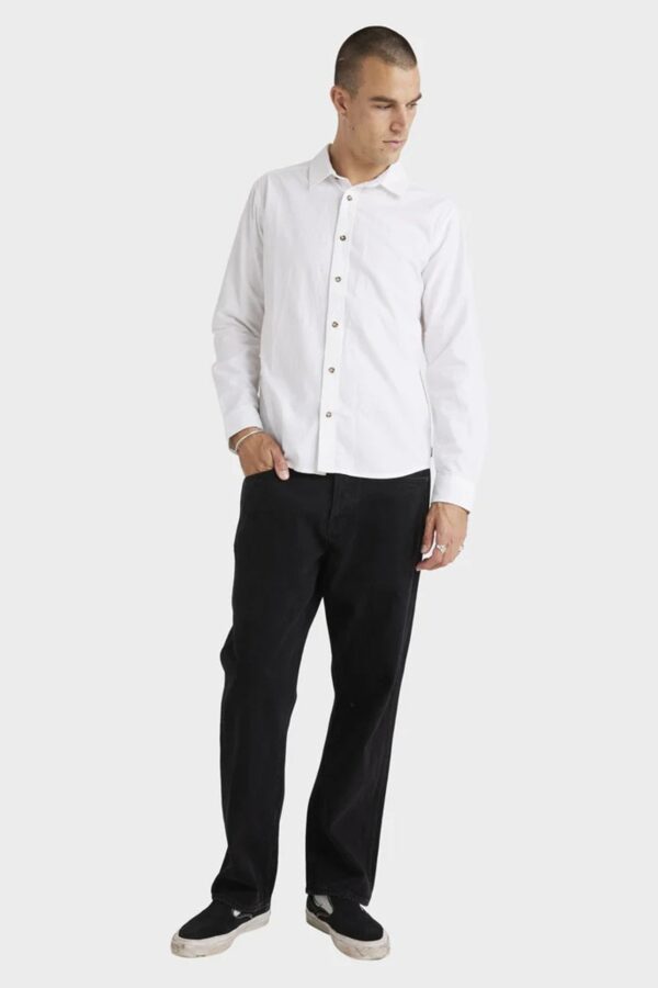 Base Linen Long Sleeve White - Image 4