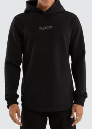 Black Line Dual Curved Hoodie Jet Black