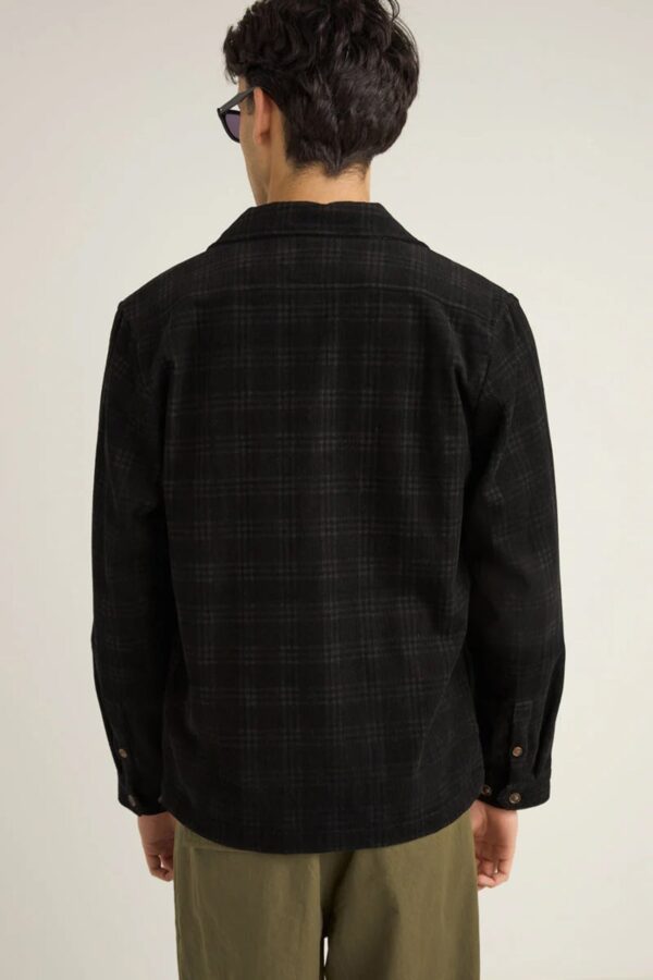 Cord Check Overshirt Black - Image 2