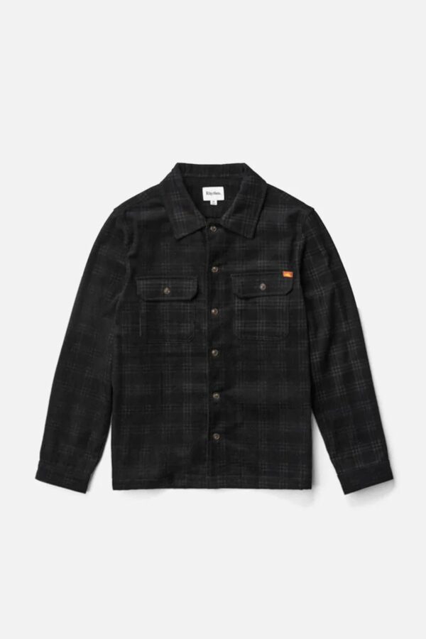 Cord Check Overshirt Black - Image 4