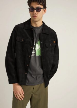 Cord Check Overshirt Black