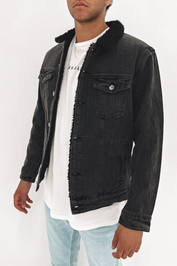 Jefe Sherpa Jacket Washed Black - Image 2