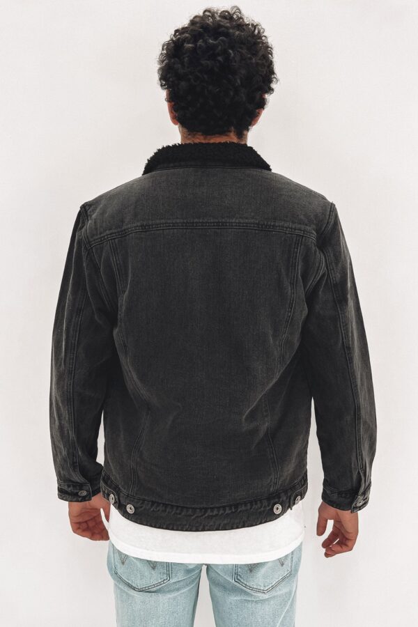 Jefe Sherpa Jacket Washed Black - Image 3