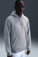 Nike Club BB Pullover Fleece Hoodie Dark Grey Heather Light Smoke Grey White