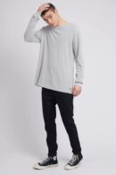 Pique Long Sleeve Tee Grey