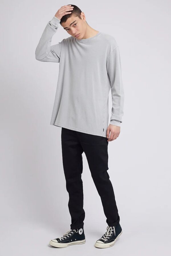 Pique Long Sleeve Tee Grey - Image 6