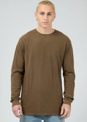 Pique Long Sleeve Tee Khaki