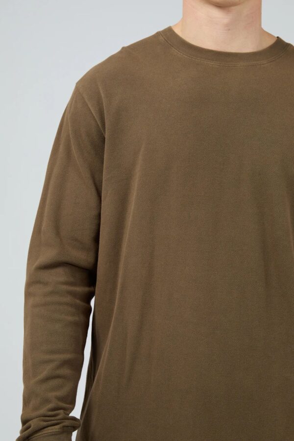 Pique Long Sleeve Tee Khaki - Image 4