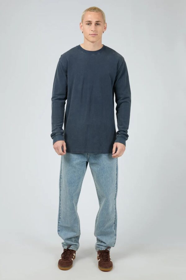 Pique Long Sleeve Tee Navy - Image 5
