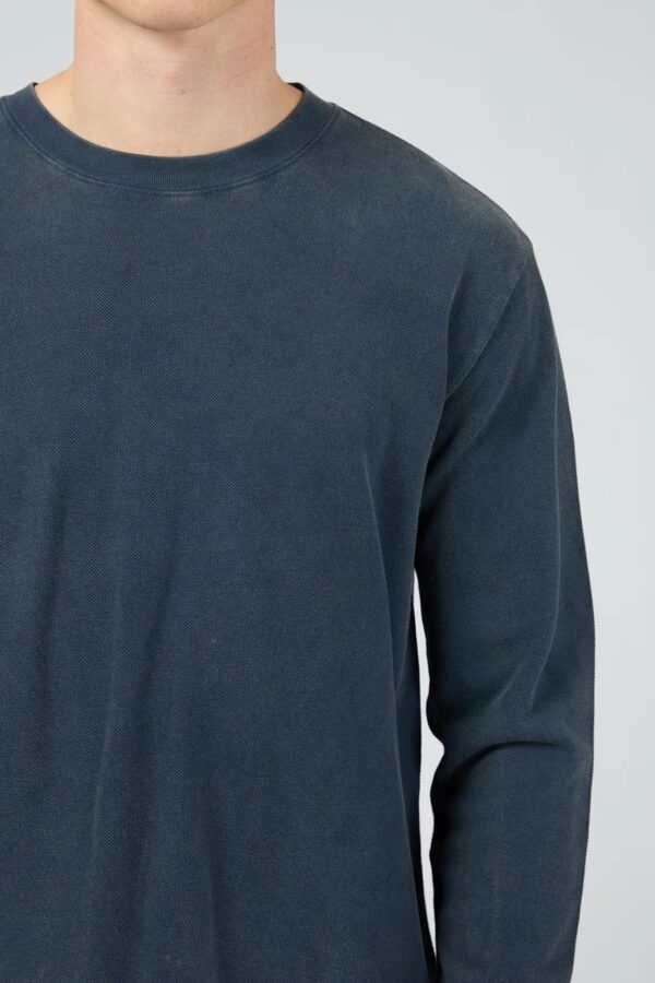 Pique Long Sleeve Tee Navy - Image 4