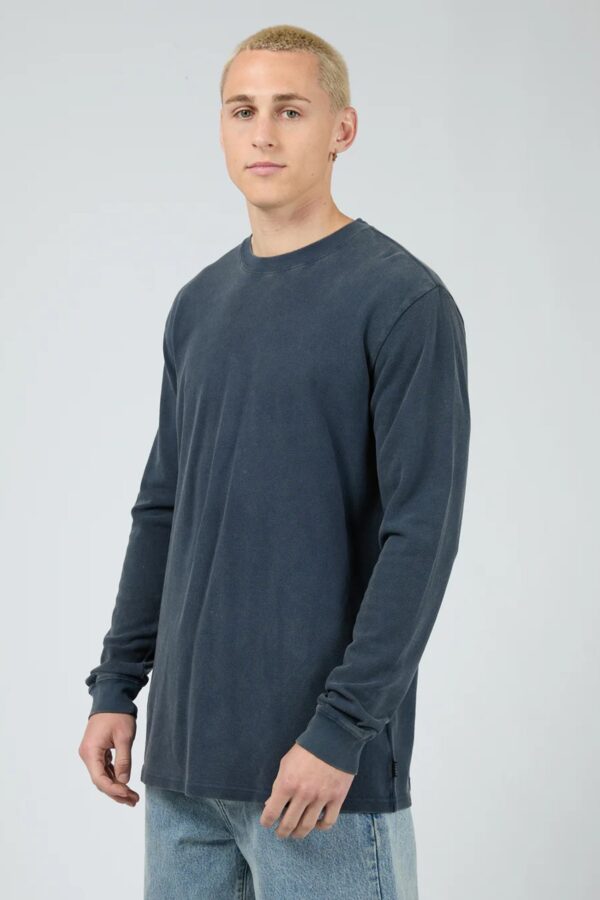 Pique Long Sleeve Tee Navy - Image 3