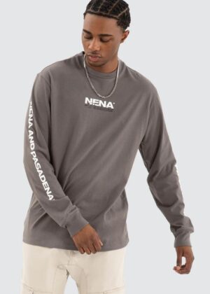 Public Relaxed Long Sleeve Tee Charcoal