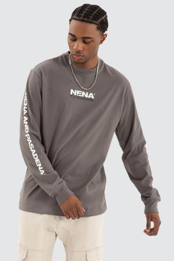 Public Relaxed Long Sleeve Tee Charcoal