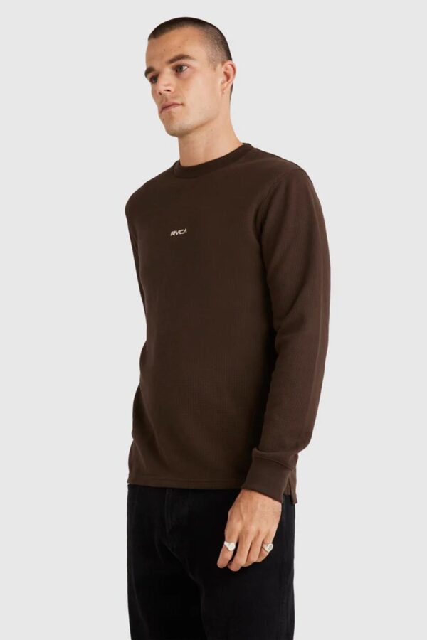 Union Waffle Long Sleeve Chocolate - Image 3